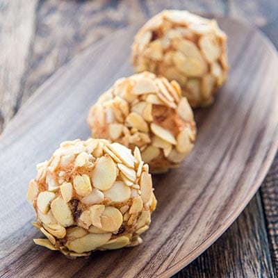 Deep Fried Prawn Balls with Almond Flakes